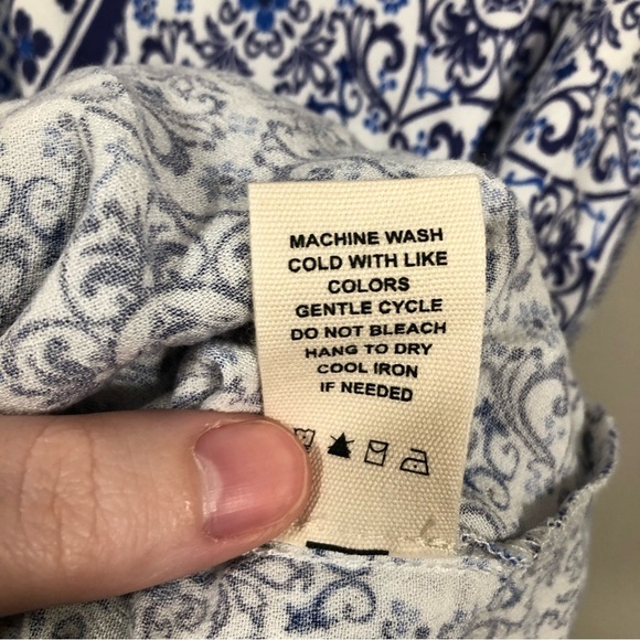 Chelsea & Violet NWT Blue Bohemian Crossover Wrap Blouse Top Mojave Desert - Picture 5 of 6